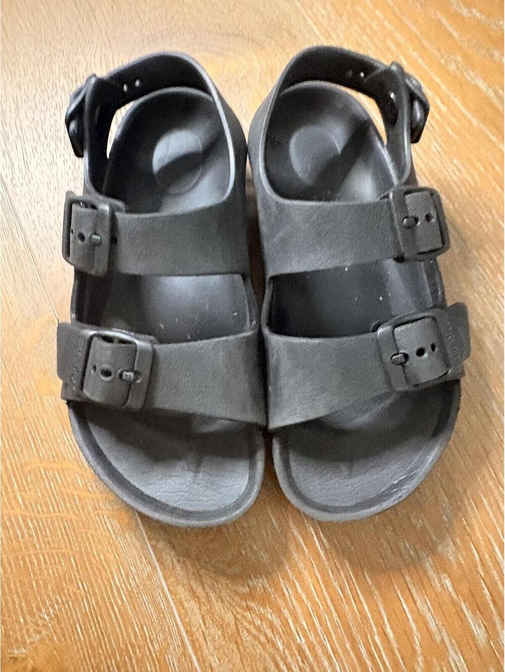 Birkenstock Black EVA Classic Two-Strap Sandals Lightweight Comfort Kids - Picture 1 of 9